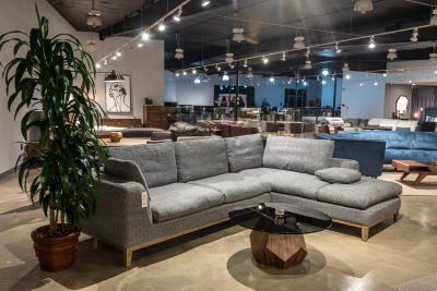 grey sectional sofa contemporary fabric